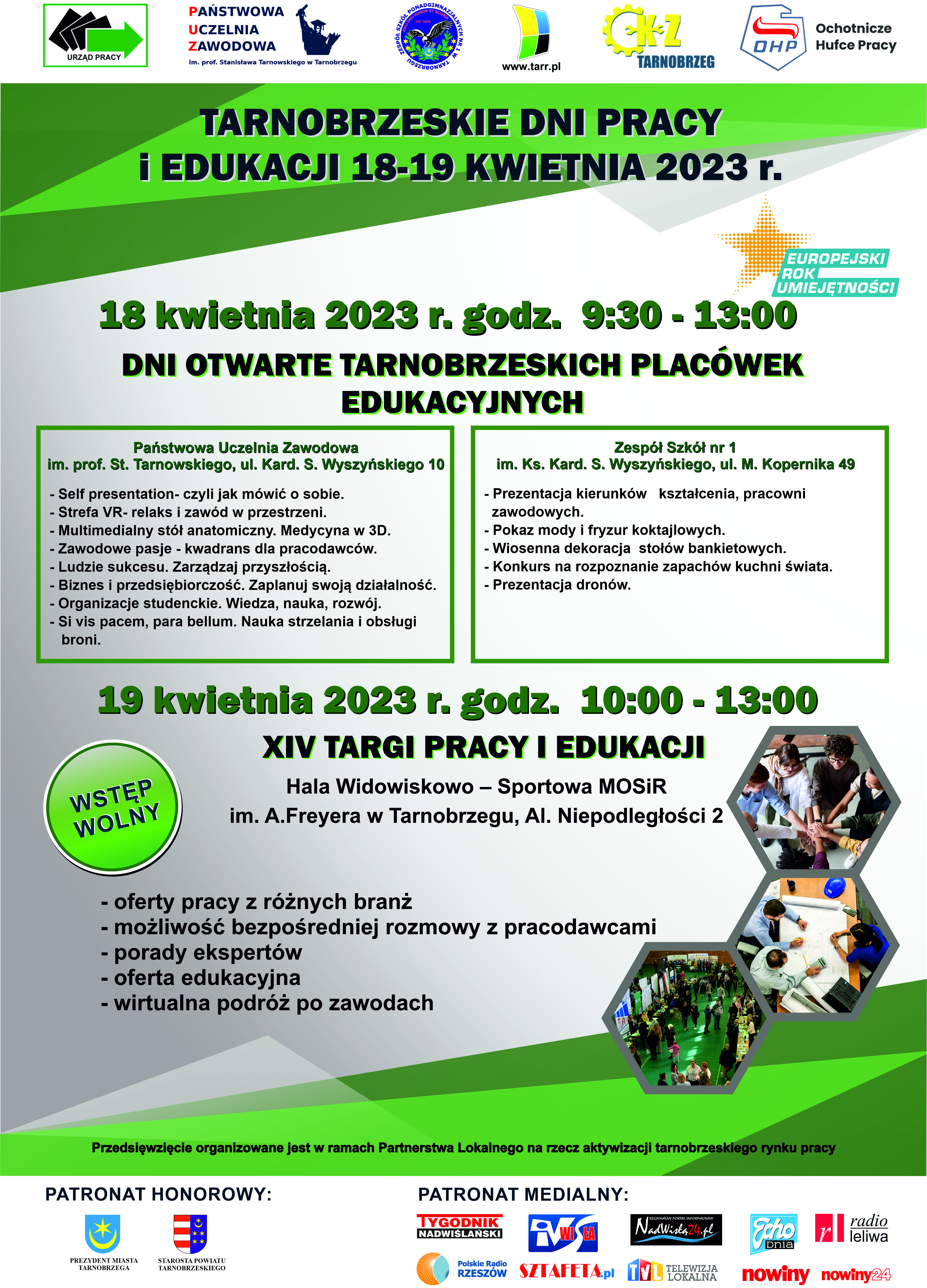Powiatowy Urząd Pracy w Tarnobrzegu zaprasza na Tarnobrzeskie Dni Pracy i Edukacji 18-19 kwietnia 2023 r.